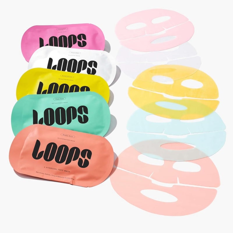 Loops VARIETY LOOP KIT - Hydrogel Korean Face Mask for Every Skin- Five Collagen Face Masks fo, Detoxifying, Repairing, & Rejuvenating - Gifts for Women, Stocking Stuffer - 5 Pc - Image 3